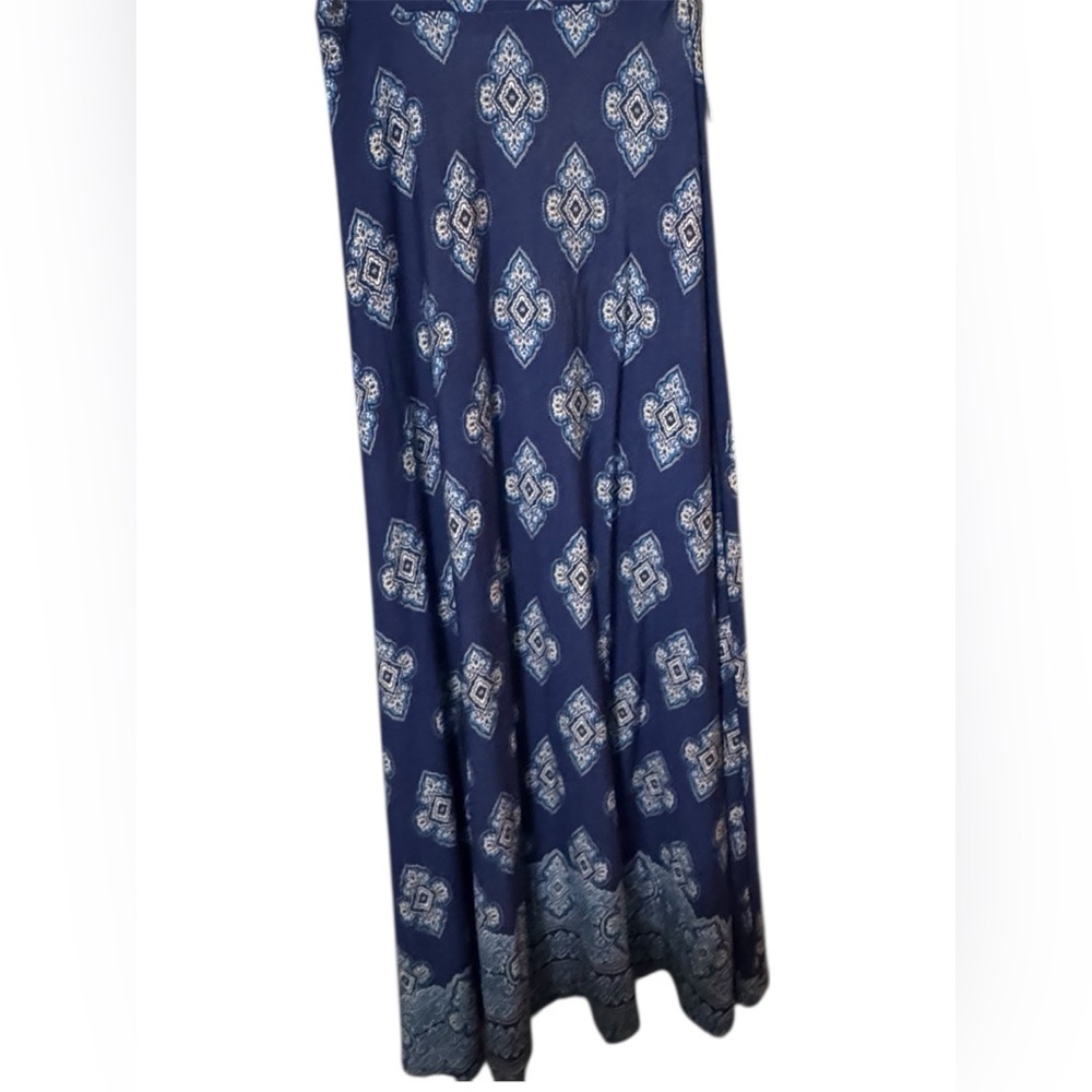 NWT Market & Spruce Navy Geometric Maxi Skirt Size S - Picture 2 of 5